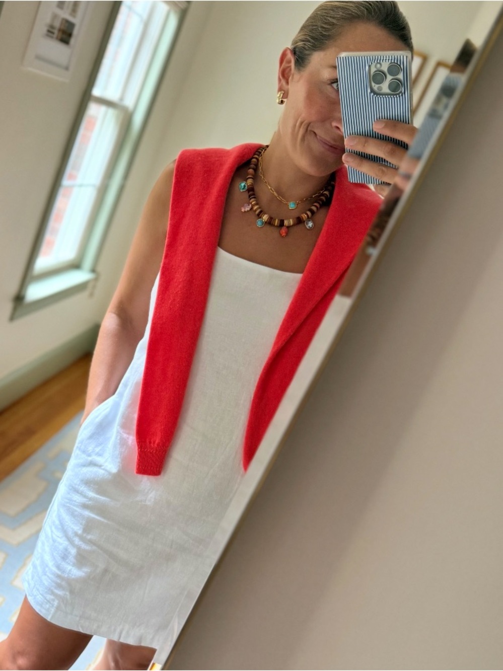 J. Crew Linen-blend squareneck shift dress - Picture 5 of 8